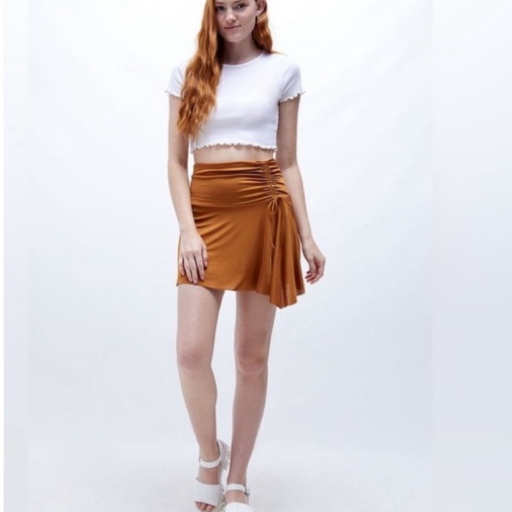 NWT Free People Who's That Miniskirt Sz L in Cathaway Spice